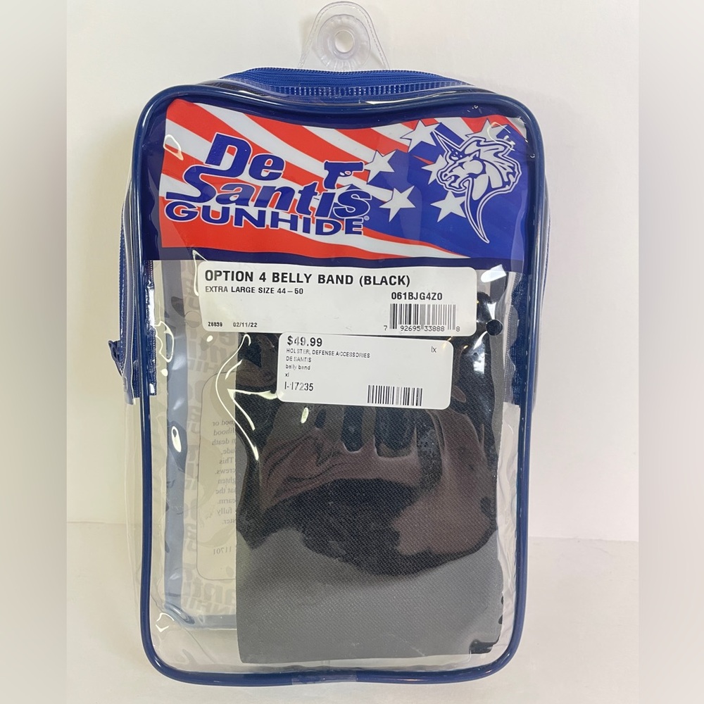 Desantis Option 4 Belly Band Holster XLarge 44-50 Black